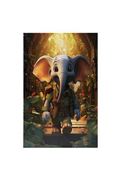 StoryGift Romania Tablou Canvas: Elefant Explorator- Personaj Animat Pictura ...