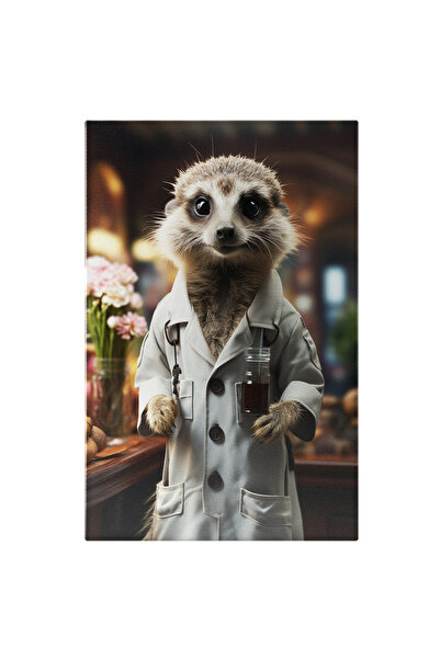 StoryGift Romania Tablou Canvas: Atuul Suricatei Precaute În Bucătăria Casei Ideale Pictura Digitala