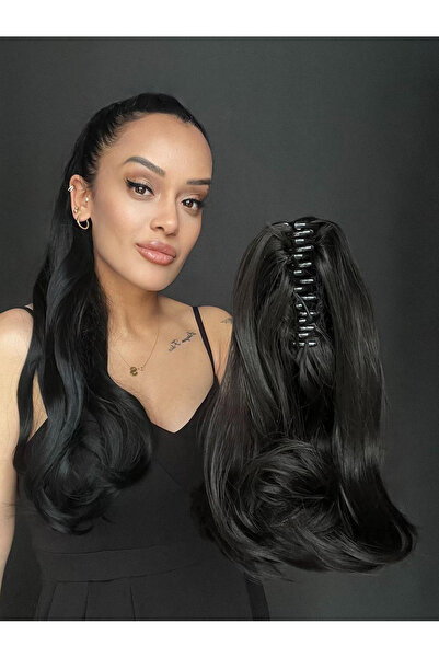 Suzan Peruk Koyu kestane rengi Kısa Topuz Saçı At kuyruğu Mandallı Tokallı Po...