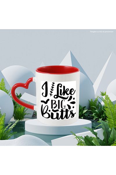 StoryGift Romania Mug for those who like big butts on women with Red Heart Handle, With M,STG
