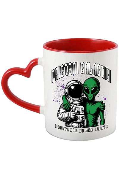 StoryGift Romania Cana Astronaut si extraterestru Prieteni galactici. prietenia nu are limite, 330, Cu Maner Inim STG