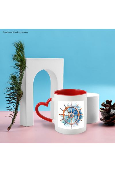 StoryGift Romania Mug with a rudder | water | sea | ship | boat | illustration | abstract | , With ,STG .