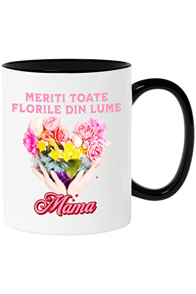 StoryGift Romania Cana cu Inima din flori colorate Text Meriti Toate Florile ...
