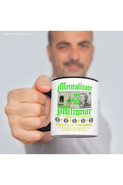 StoryGift Romania Millionaire Mindset Mug - No Limits, 330ml, Ceramic with Black Handle, With M,STG