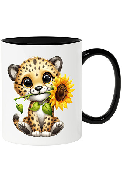 StoryGift Romania Cana cu un pui de ghepard care tine o floare | ilustratie |...