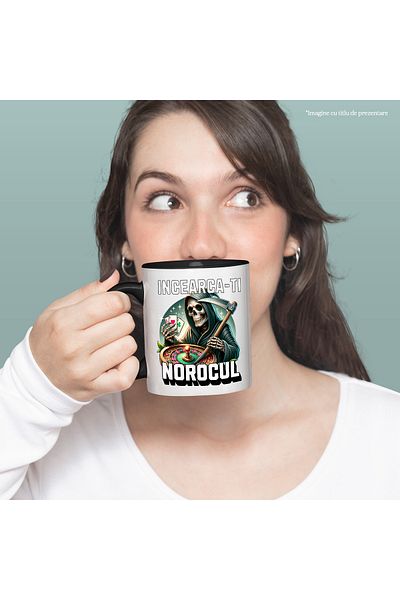StoryGift Romania Death with a scythe mug, gambling, funny, 330ml, Ceramic with Black Handle, With Handle, STG