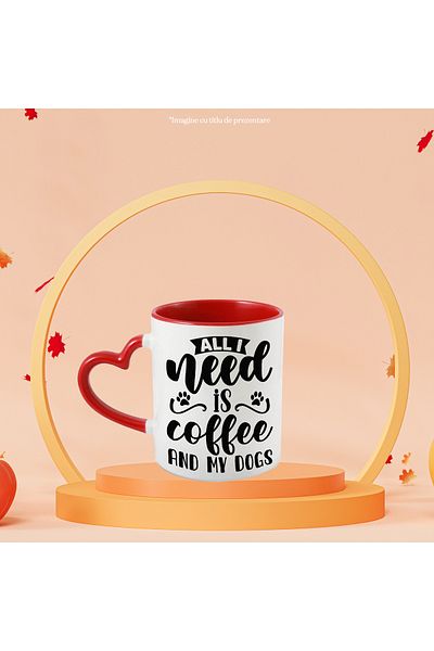 StoryGift Romania Mug with paws and the message "I just need coffee and my dogs" with Handle In, With, STG