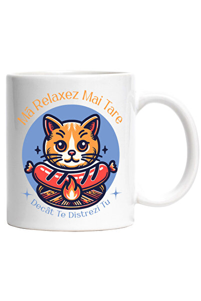 StoryGift Romania Cana Mă relaxez mai tare decat te distrezi tu pisica gratar...