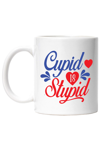 StoryGift Romania Cana cu inimioare si mesajul "Cupid is st*pid" - Valentine'...