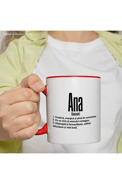 StoryGift Romania Mug With Name Ana, and Motivational Message, Creative, Smart, Curious, Funny, With, STG.