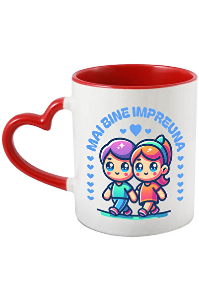 StoryGift Romania Cana cu Cuplu Animat Fericit Plimbare Text Mai bine Impreun...