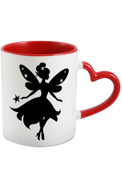 StoryGift Romania Cana cu o zana care are o rochie - stelute cu Maner Inima R...