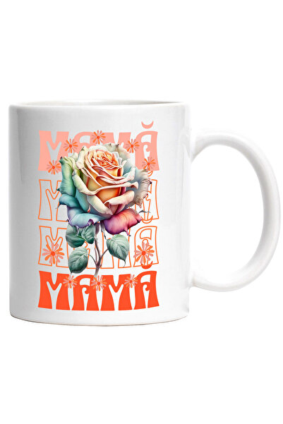 StoryGift Romania Cana MAMA trandafir familie iubire infinita, 330ml, Ceramic cu Maner Alb, Cu Maner Alb STG