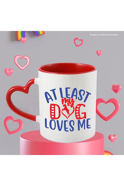 StoryGift Romania Mug for those who are happy that they are loved at least by their dogs with Handle I, With,STG