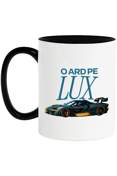 StoryGift Romania Cana o ard pe lux masina de curse tunata viteza, 330ml, Ceramica cu Maner Negru, Cu Maner Negru STG
