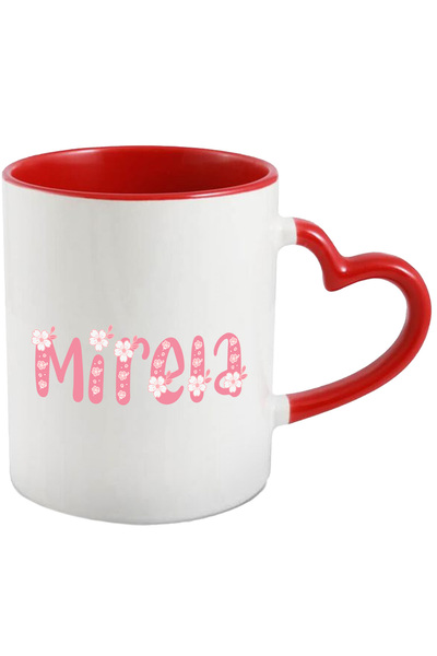 StoryGift Romania Cana Cu Numele Mirela, Flori, Colorat, Roz, Dragut, 330ml, ...