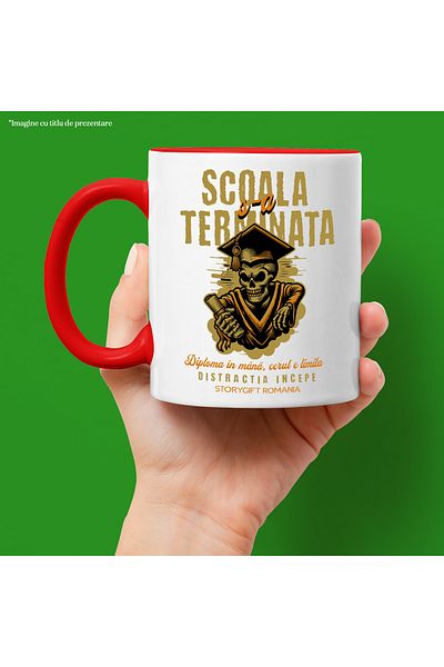 StoryGift Romania Skeleton mug graduate school is over fun, 330ml, Ceramic with R handle, With,STG