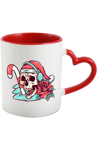 StoryGift Romania Cana Cu Craniu, Craciun, Iarna, Trandafir, Casti, Multicolo...