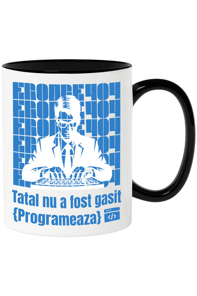 StoryGift Romania Cana Tata-programator It iubitorii de calculatoare , 330ml, Ceramica cu Maner Ne, Cu Maner Negru STG