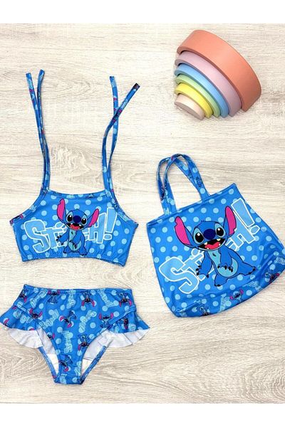 ARBİ kids Copil de sex feminin cusătură trei piese geantă costum de baie bikini vacanță de vară