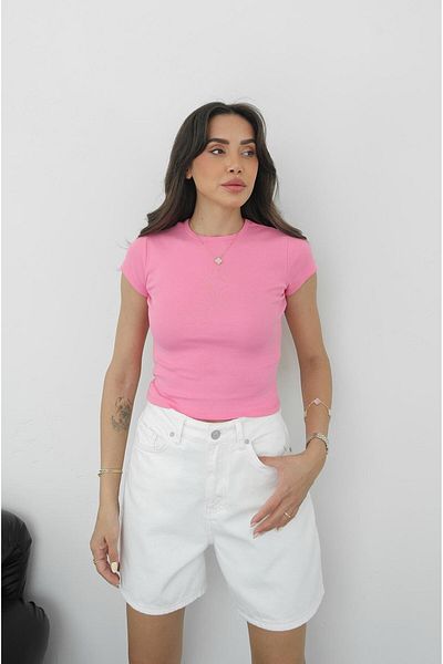Havoş Μπλουζάκι Pink Pena Crew Neck Fit