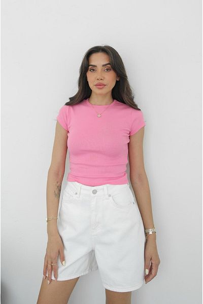 Havoş Μπλουζάκι Pink Pena Crew Neck Fit