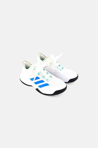 adidas Kids Boy Ubersonic 4 Lace Up Running Shoes, White/blue