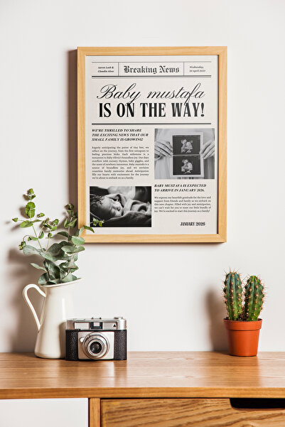 baucollection Çerçevesiz Bebek Gazetesi Hatıra Poster