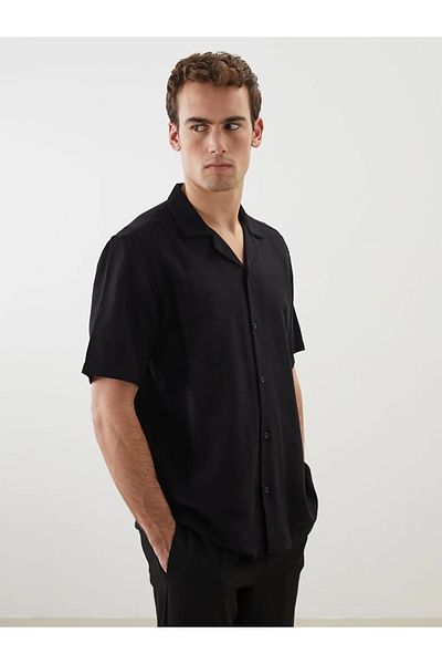 LC Waikiki Ανδρικό πουκάμισο με κοντό μανίκι λινό look
