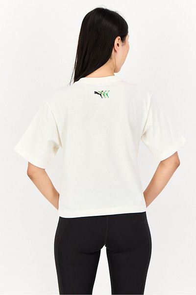 Puma Women Sportswear Fit Short Sleeves Training T-shirt, Cream