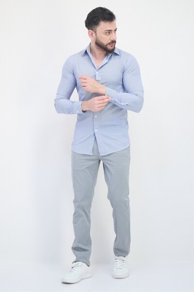 Scotch & Soda Men Modern Fit Kinetic Print Long Sleeve Dress Shirt, Navy