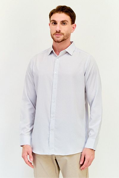 Scotch & Soda Men Modern Fit All Over Print Long Sleeve Dress Shirt, Multicolor