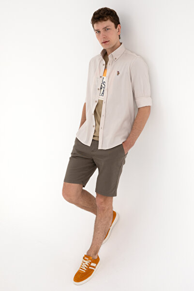 U.S. Polo Assn. Men's Stone Long Sleeve Basic Shirt 50297897-Vr049