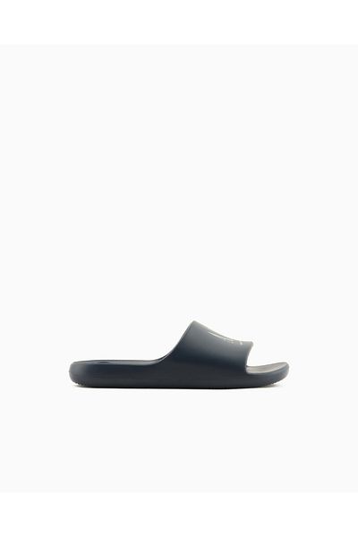 Armani Exchange Men's Comfortable Flat Sole Ax Logo Navy Blue Slippers Xup012 Xv675-K487