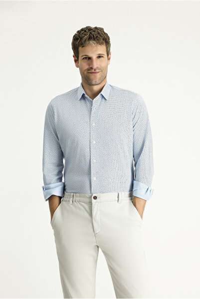 Kiğılı Cămașă din bumbac slim fit cu imprimeu - mânecă lungă