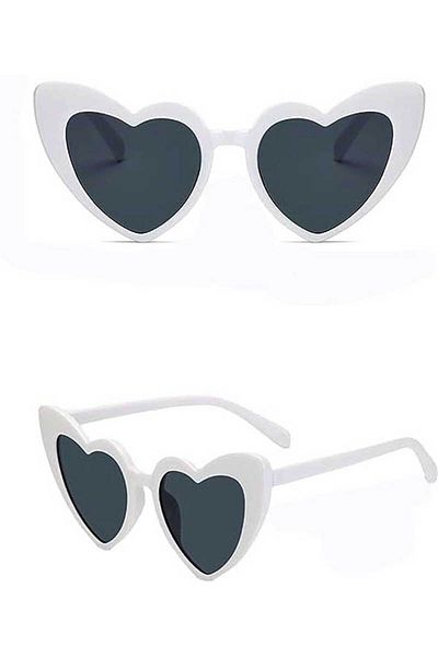 Skygo White Color Heart Shaped Party Glasses 15x5 cm