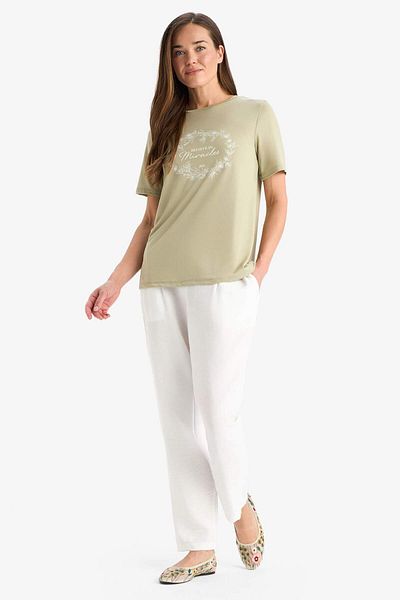 DeFacto Regular Fit Crew Neck Printed Short Sleeve T-Shirt F4838Ax25Sm