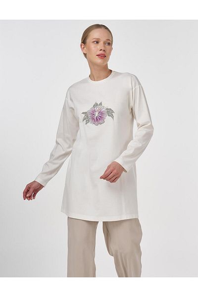 KYR Crew Neck Combed Cotton Blouse Ecru
