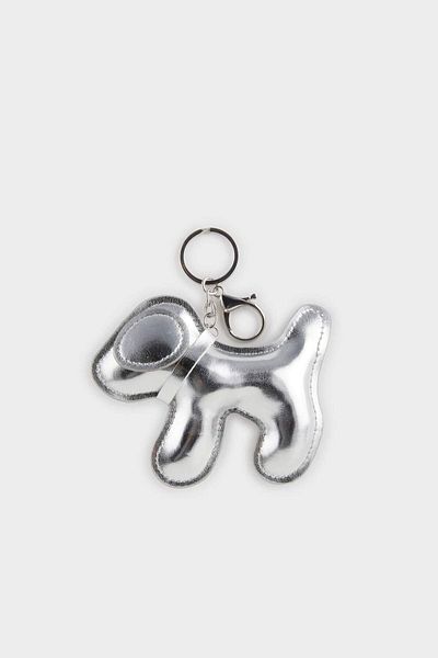 DeFacto Women's Silver Dog Charm Keychain E9709Axns