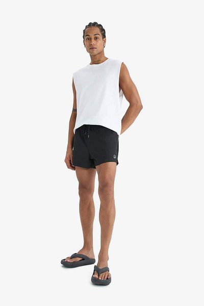 DeFacto DeFactoFit Andy bedruckte, dehnbare, strukturierte, kurze Sport-Meer-Shorts B5987AX25HS