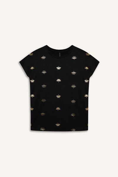 DeFacto Regular Fit Crew Neck Patterned Short Sleeve T-Shirt E1166Ax25Sm