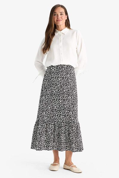 DeFacto Floral Patterned Maxi Skirt B2426Ax25Sm