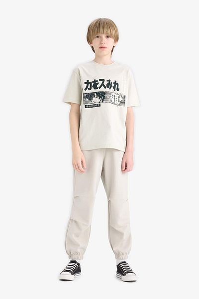 DeFacto Boy's Crew Neck Printed Short Sleeve T-Shirt E0188A825Hs