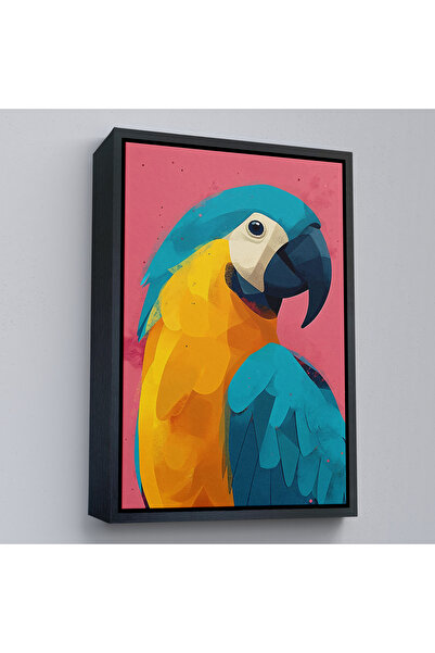 Home Tablo-7579 cu cadru din lemn de papagal ara colorat