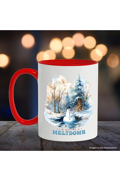 StoryGift Romania Snowman mug with the message "I'm having a meltdown", Merry Christmas, illu, With ,STG