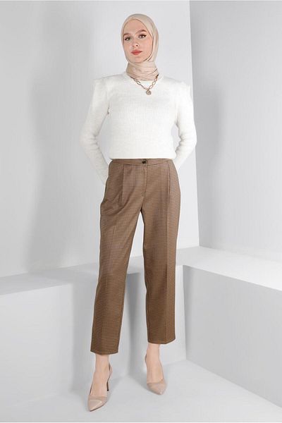Alvina PLAID ZIPPERED PANT 70475