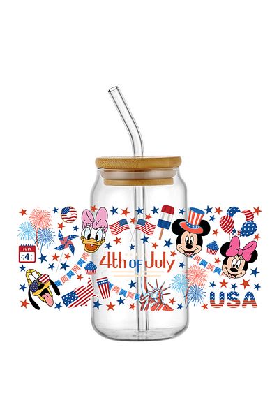 Miniso Q24 Miniso UV DTF Cup Mug Wraps Cartoon Mouse Mickey 3D Transfer Sticker for 16oz Libbey Glasses Cu