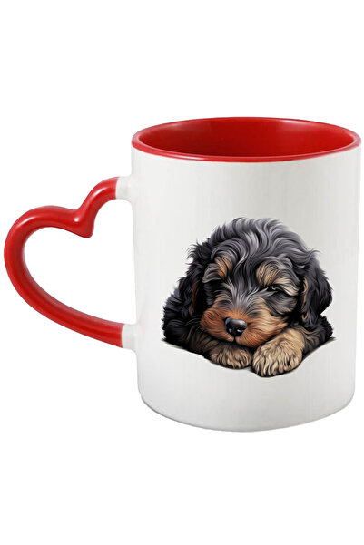 StoryGift Romania Cana cu un catel somnoros | ilustratie | negru | lenes | or...