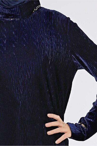 Alvina Buruşuk Görünümlü Kadife Tunik 43442
