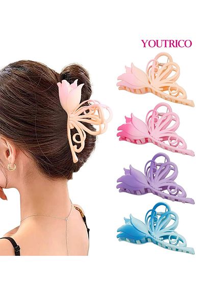 Youtrico Hair Clips Sweet And Cute Gradient Matte Tulip Design